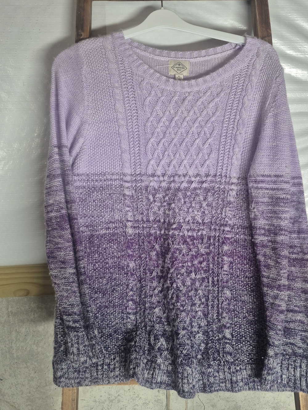 Lavender Ombre Cable Knit Sweater - Women